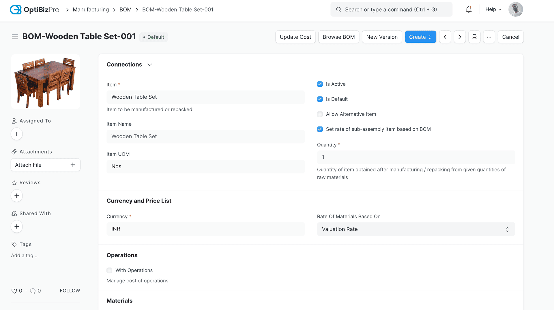 Bill of Material (BOM)