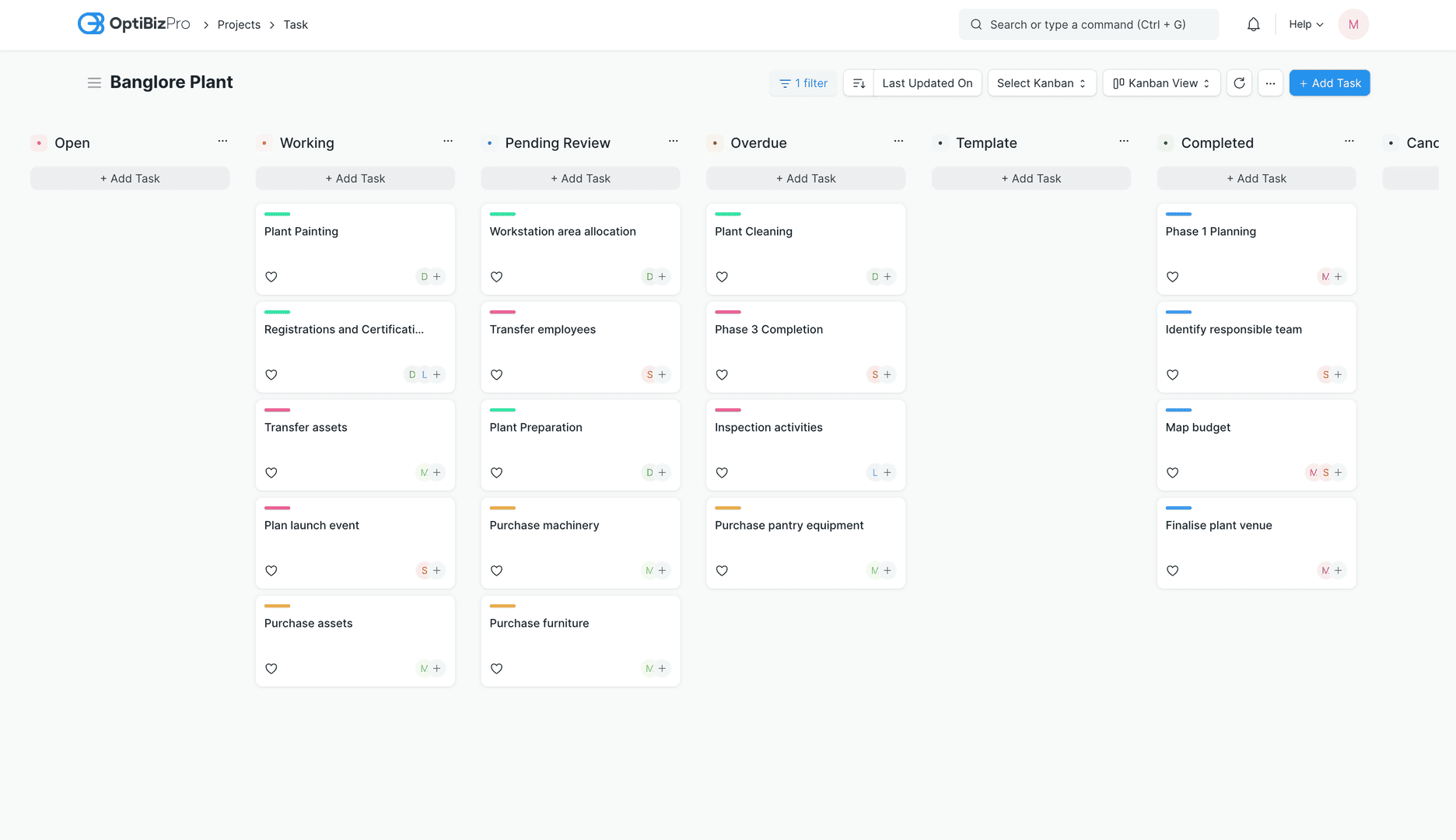 projects task kanban