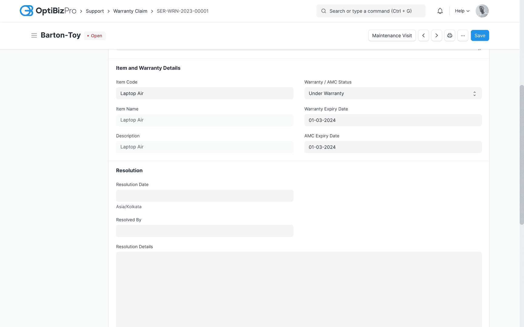 Efficient Warranty Management